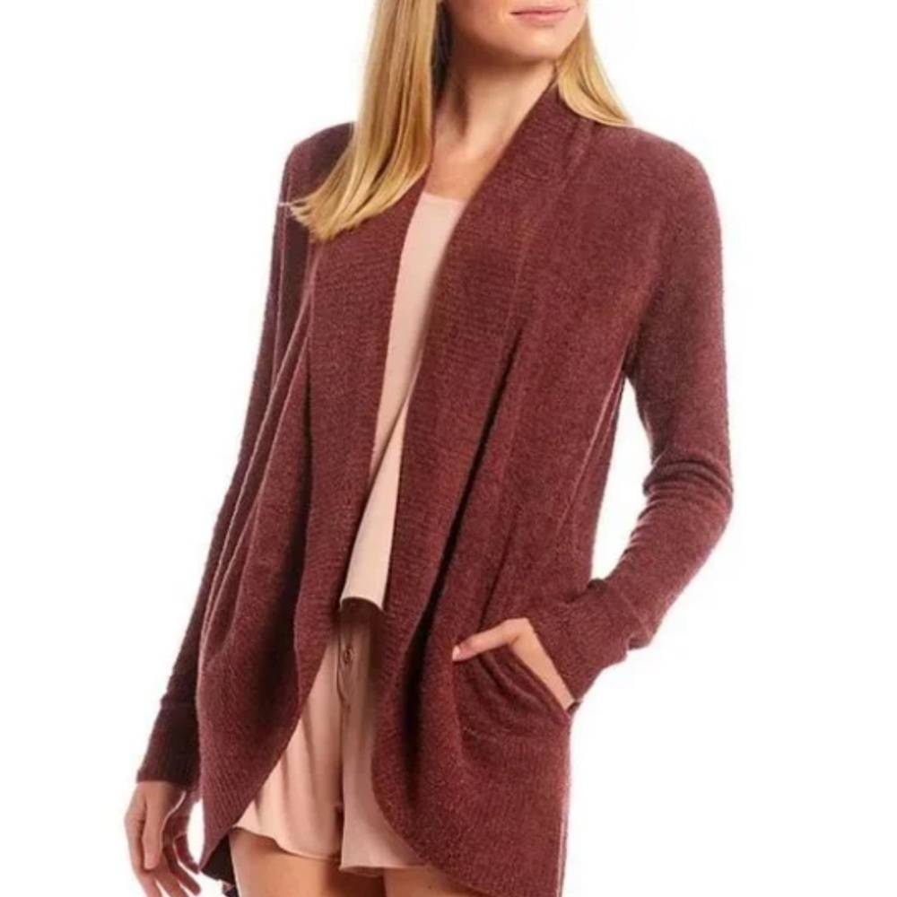 BAREFOOT DREAMS nwot CozyChic Lite Circle Lounge Cardigan Rosewood small